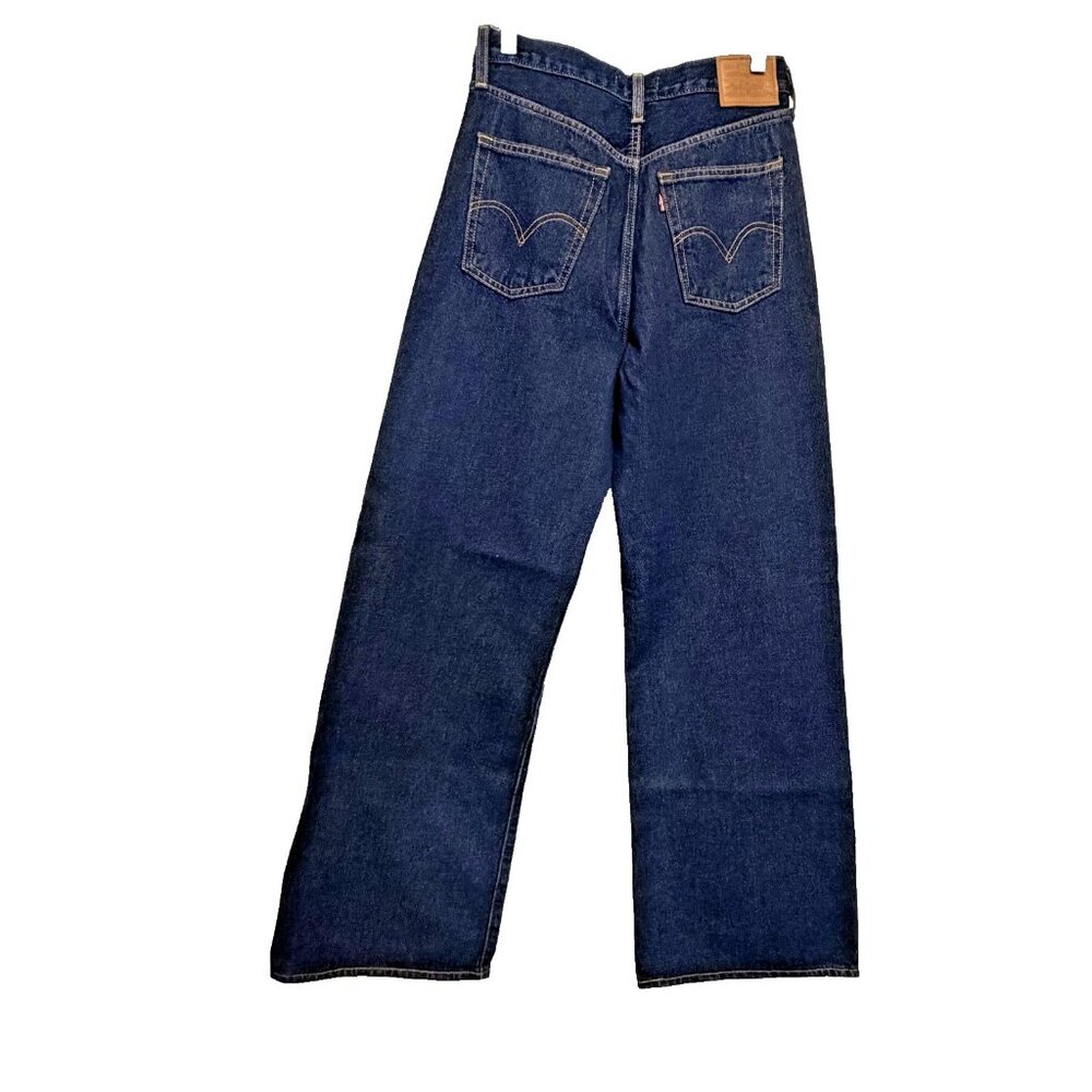 Levi premium denim Ribcage Wide Leg jeans Big E Sz 28 - Picture 2 of 12